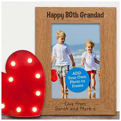 PERSONALISED Happy 60th 70th 80th Birthday Grandad Gifts Grandad Photo Frame • £12.95