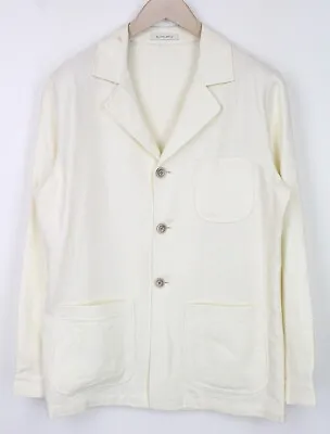 SUITSUPPLY Greenwich Men Jacket UK38R Off-White Slim Vintage Linen Silk Cotton • £199.99