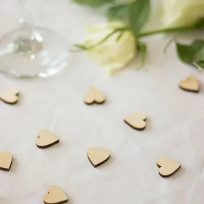 £5.95 • Buy Wooden Heart Table Confetti | Engagement Wedding Party Decoration Love X72pcs