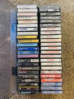 Vintage Huge Lot Of 46 Cassettes R&B Pop  Rock Madonna Clapton ZZtop & More • $67.96