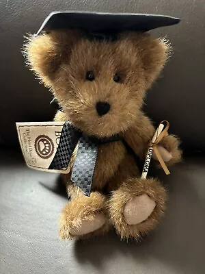 Boyds Bear Mr. Graduate 8  Jointed Plush W/ Cap & Diploma New W/ Tag • $15