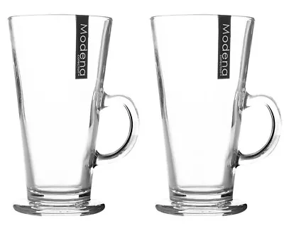 2 X Glass Latte Mugs 300ml Hot Chocolate Coffee Cappuccino Mocha Drinking Cup • £7.69