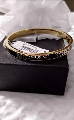 MICHAEL KORS Signature Bracelet Bangle •Gold & Black• New W Tags Never Been Worn • $60