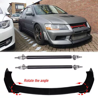 Front Bumper Lip Splitter Spoiler Protector + Strut Rods For Mitsubishi Galant • $65.11