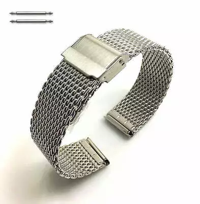 Extra Thick Silver Stainless Steel Metal Replacement Mesh Watch Band #5131 • $17.95