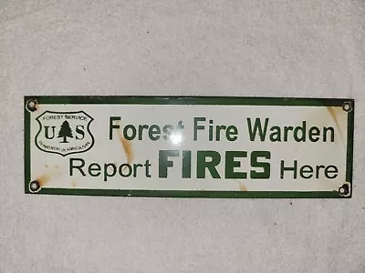 Vintage US Forest Fire Warden Porcelain National Park Service Smokey Gas Oil  • $14.50