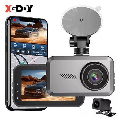 $96.79 • Buy XGODY UHD 4K Dash Cam Front And Rear WIFI GPS Car DVR Camera Driving Recorder AU