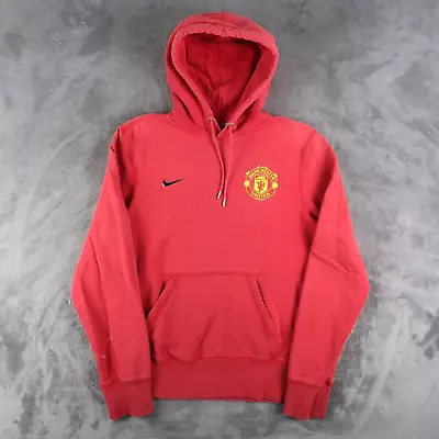 Nike Red Manchester United Soccer Hoodie Mens Size S Small Sweatshirt • $24.88