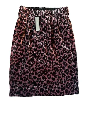 J Crew Women’s Leopard Velvet Elastic Waist Midi Skirt Size XS NEW • $39.99