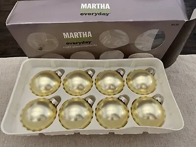 Martha Stewart Everyday Box Of 8 Golden Luster Glass Christmas Ornaments • $9.99