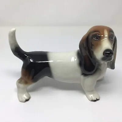 Vintage  Basset Hound Porcelain Figurine  Dog Statue  9” Japan • $42