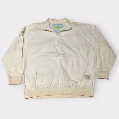 VTG 90s Pacific Coast Highway Jacket Sz M Beige Zip Pullover Drawstring • $39.99