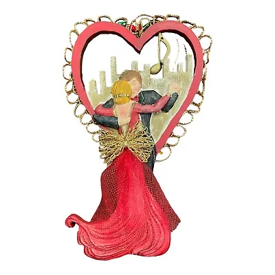 Kurt Adler Resin Christmas Ornament Dancing Couple Cityscape Musical Note Heart • $6.99