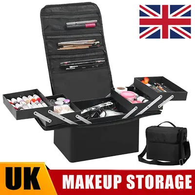 Extra Large Vanity Case Beauty Box Make Up Jewelry Cosmetic Nail Storage Box UK • £15.99