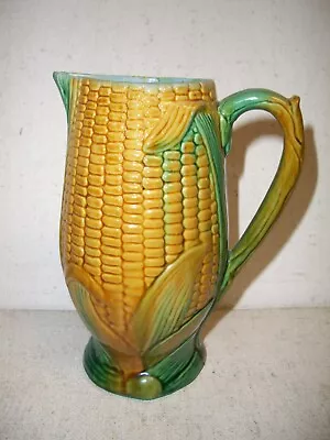 Vintage Majolica Pottery Ear Of Corn Pitcher Milk Jug • $75