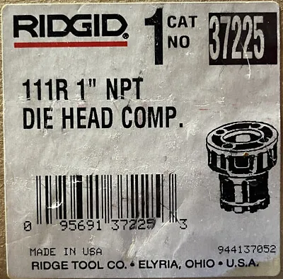 $90 • Buy USA  Ridgid 111R 1” NPT Die Head Comp. CAT #3722