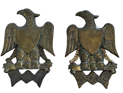 Vintage Eagle Solid Brass Bookends Fold-up & Can Be Mounted 5x4x3 • $34.99