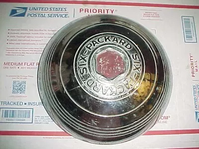 Vtg Packard SIX Dog Dish Bowl Hubcap 10  Red Hexagon Wheel Cover • $59.99