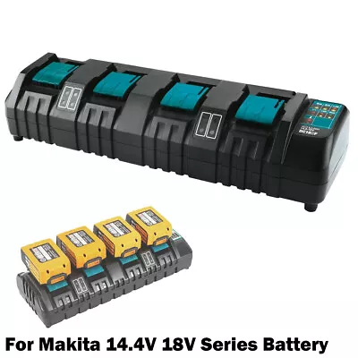 4-Ports DC18SF Fast Charger For Genuine Makita Battery 14.4V-18V RCT LXT Lithium • £76.90