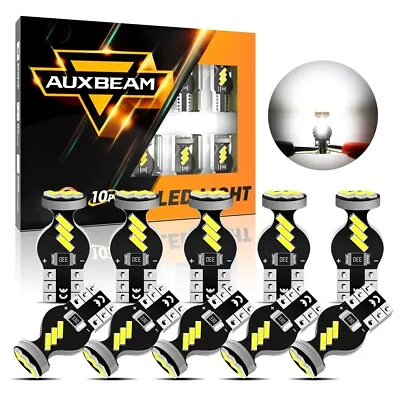 10x AUXBEAM T10 194 168 LED License Plate Light Bulbs Interior Bulbs 6500K White • $14.99