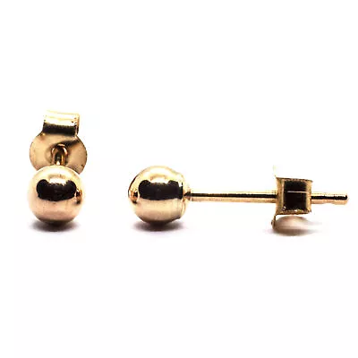 9ct Gold Ball Stud Earrings 3 Mm Across (posts And Backs Also 9ct Yellow Gold) • £17.10