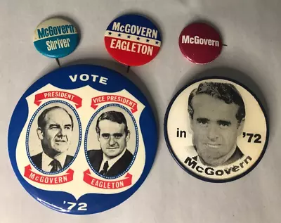 1972 McGovern Eagleton President Campaign Pin Button Lot With Flasher Vari Vue • $14.95