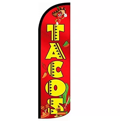 TACOS Windless Swooper Flag 3x11.5' Tall Feather Sign Rq58 • $23.99