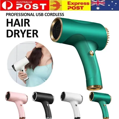 Protable Cordless Hair Dryer High Speed Negative Ion Blow Dryer USB Rechargeable • $32.99