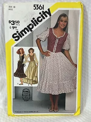 VTG Simplicity #5361 GUNNE SAX Maxi & Midi Dress Sewing Pattern Sz 10 New Uncut • $29.90