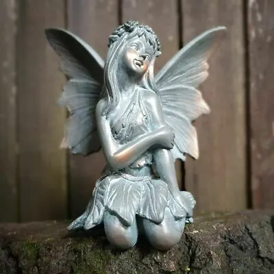 Flower Fairy A Statue Bronze Finish | Nymph Indoor + Garden Decoration Ornament • £19.99