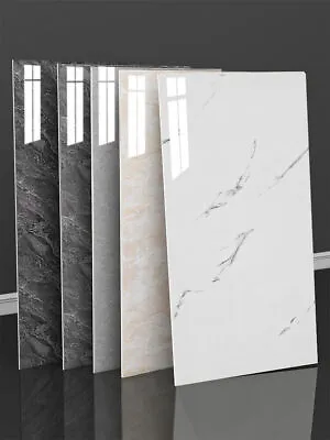 10PCS Marble Effect Kitchen Bathroom Tile Stickers Self-Adhesive Anti-Oil Panel • £13.32