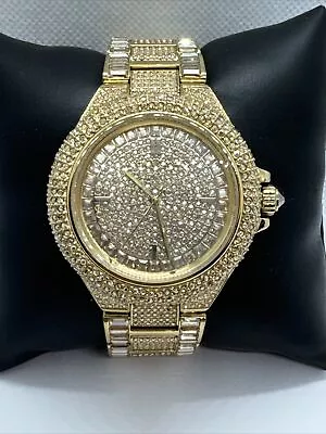 Michael Kors Camille MK5720 Women's Crystal Encrusted Gold Analog Watch JNA739 • $500.99