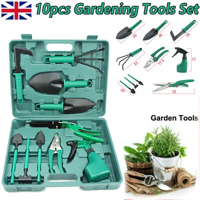10pcs Gardening Tools Set Gift Garden Hand Tool Kit DIY Non Slip Ergonomic UK • £15.24