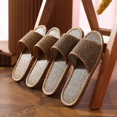 Men's Summer Spring And Leisure Fashion Rattan Woven Bamboo Household Slippers • $29.98