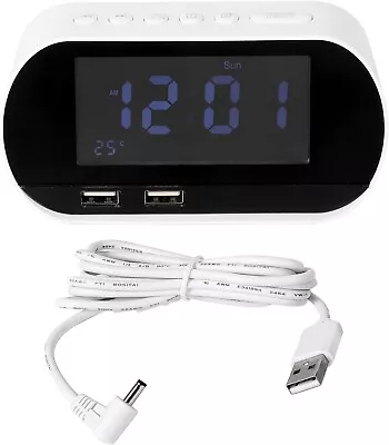 Alarm Clock Radio FM With Sleep Timer Dual USB Port Charging Digital Display • $35.45