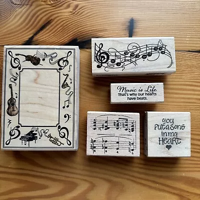 Rubber Stamp Set Of  5 Stamps Music • $11