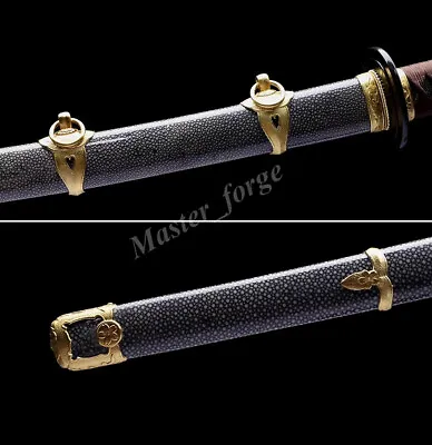 Japanese Officer's Katana (Type 97) Shin Gunto Clay Tempered Hamon Samurai Sword • $2005.35
