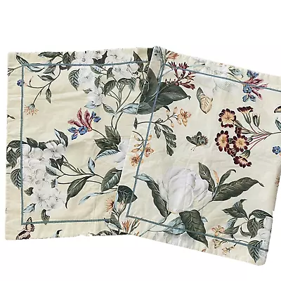 Williamsburg Crown Crafts Garden Magnolia Floral KING Pillow Shams Set Of 2 USA • $38