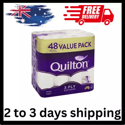 Quilton 3 Ply Toilet Tissue 180 Sheets Per Roll 11 X 10cm Pack Of 48 Rolls • $23.71