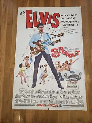 ~ Vintage Elvis SPINOUT Movie Poster 1966 27x41 ~ • $75