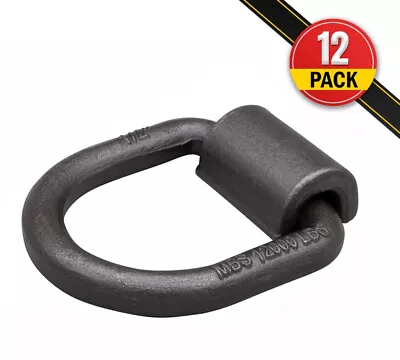 (12 Pack) 1/2  Heavy Duty Weld-On Forged Mounting D Ring 12000 Lbs WLL 4000 Lbs • $42.99