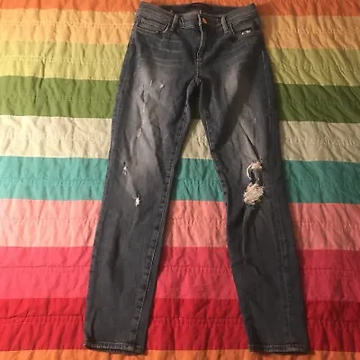 J Brand Mid Rise Skinny Distressed Capri Crop Jeans Pulse Wash Sz 26 A2519 • $16