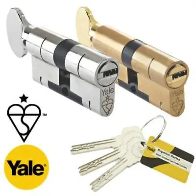 YALE Superior Thumb Turn Cylinder Lock Anti Snap Bump High UPVC Door Euro Barrel • £28.99