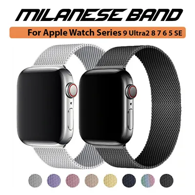 For Apple Watch IWatch Band Ultra 9 8 7 6 5 4 3 Milanese Stainless Steel Strap • $8.07