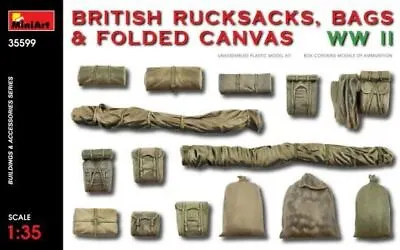 1/35 Miniart WWII British Rucksacks Bags & Folded Canvas • $14.84