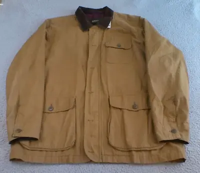 Orvis Jacket Men's Large Brown Full Zip Lined Corduroy Barn Field Coat Collar • $48.88