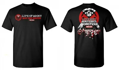 LIFE OF AGONY Cd Lgo BEAST COAST TOUR 2020 BAND ON STAGE Official SHIRT 2XL Oop • $30.99