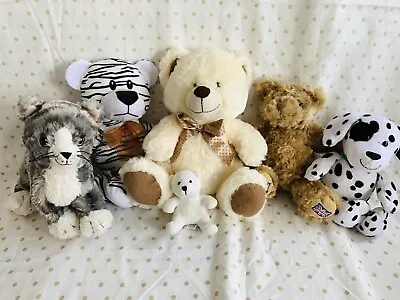£2.99 • Buy Toy Bundle X6 Stuffed Teddy Beanie Soft Fluffy Plush Kitten Bear Dog Summer
