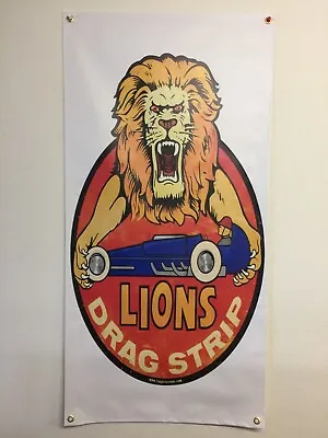Vintage Lions Drag Strip Banner 2x4  Mancave Shop Garage • $45