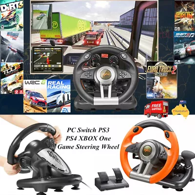 $119.60 • Buy PXN-V3II Racing Game Steering Wheel + Brake Pedal For PC Switch PS3 PS4 XBOX One